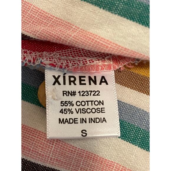 Xirena Charlie Shirt size small striped embroidered in painted sunset boho - Picture 8 of 9